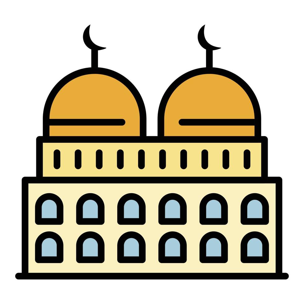 Due cupola moschea icona colore schema vettore