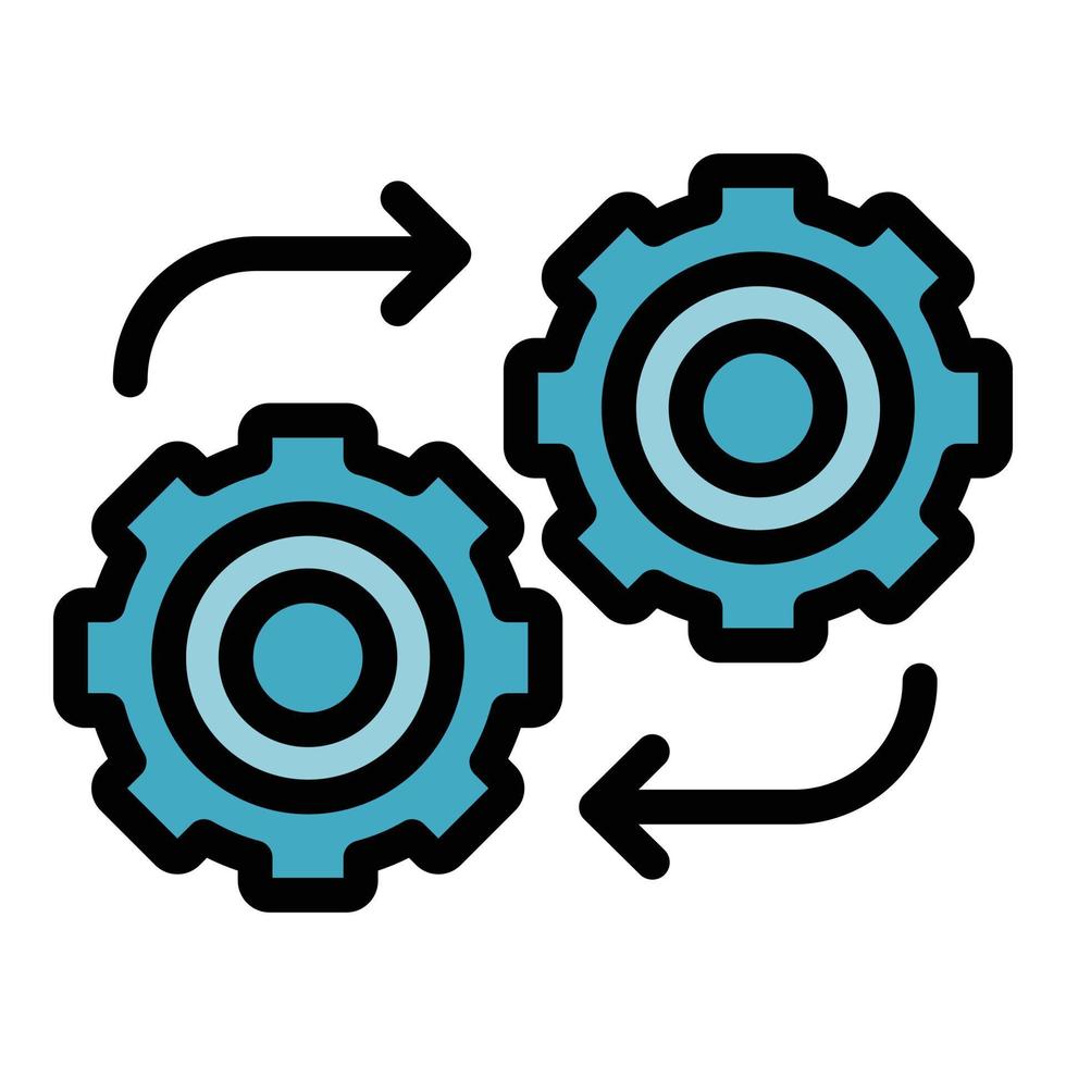 adattamento Ingranaggio ruota icona colore schema vettore