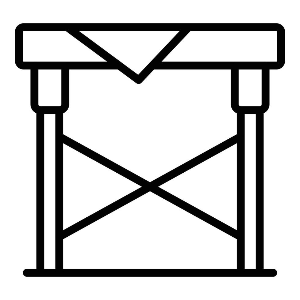 pieghevole tavolo icona schema vettore. pieghevole panchina vettore