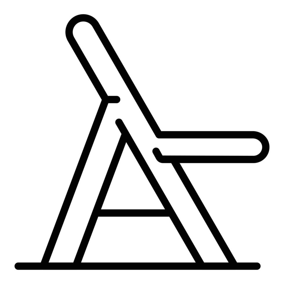 riposo legna sedia icona schema vettore. portatile pieghevole sedia vettore