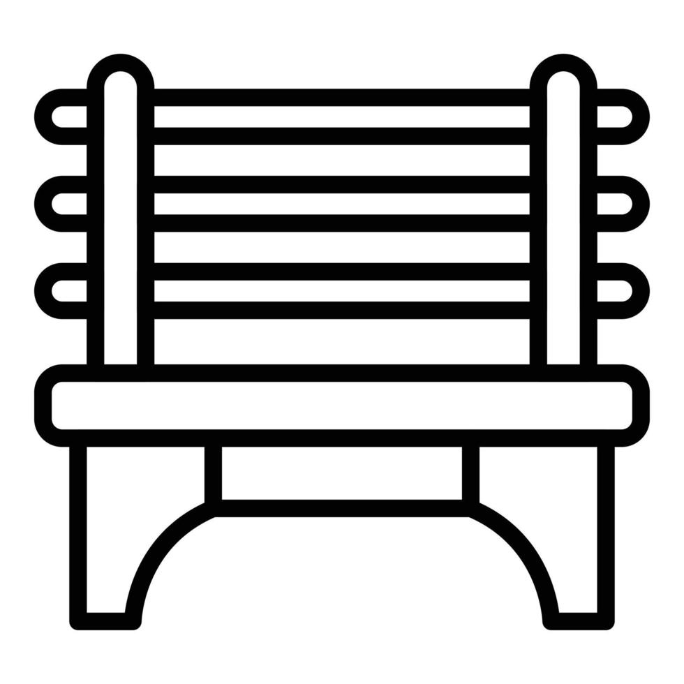 classico parco panchina icona schema vettore. legna giardino vettore