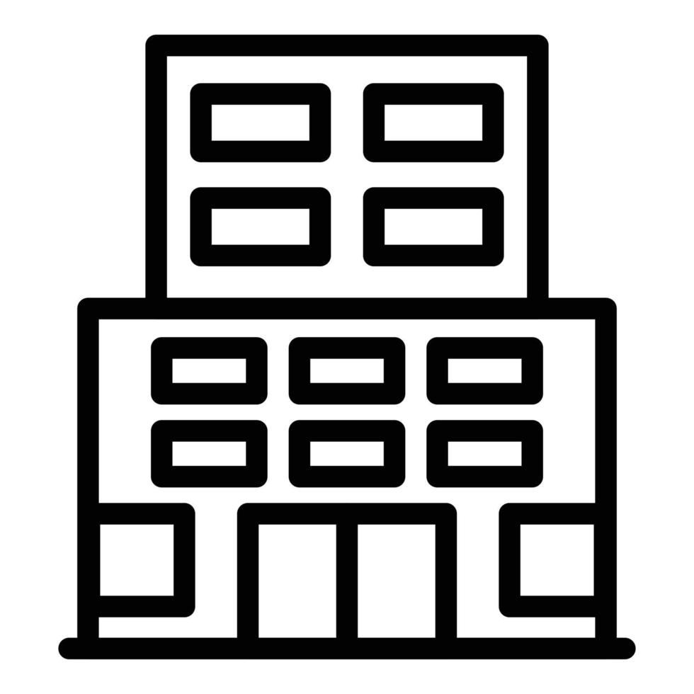 prigione edificio icona, schema stile vettore