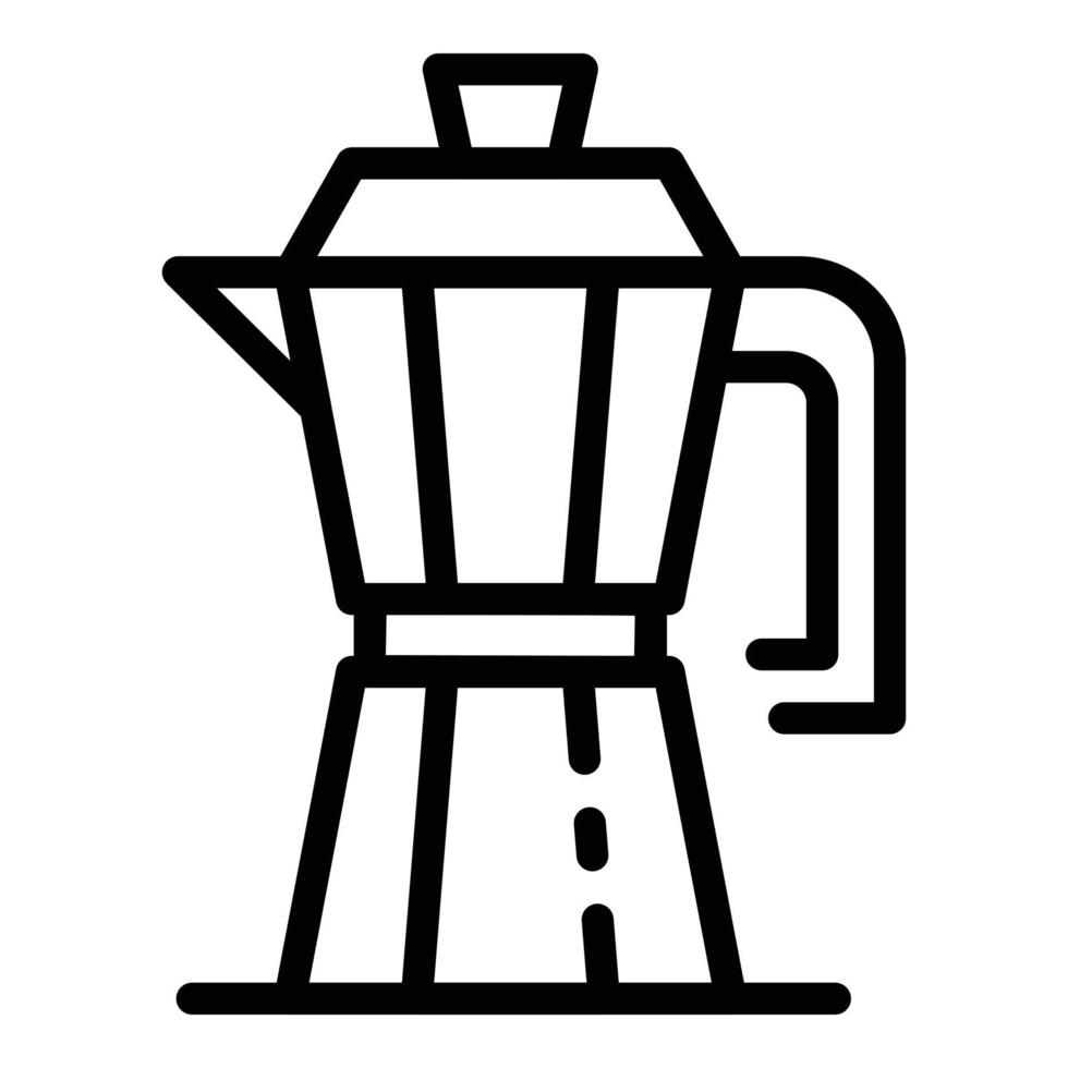 caffè creatore pentola icona, schema stile vettore