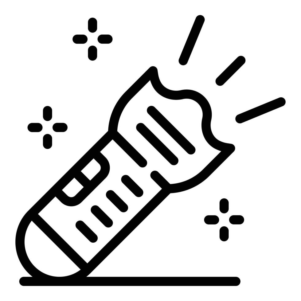 poliziotto torcia elettrica icona, schema stile vettore