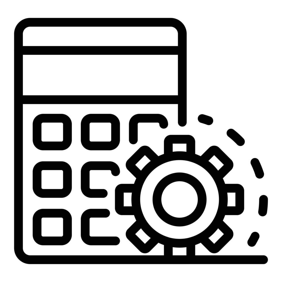 calcolatrice Ingranaggio ridurre icona, schema stile vettore