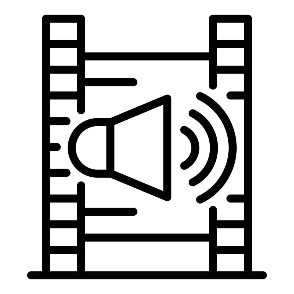 film striscia e altoparlante icona, schema stile vettore