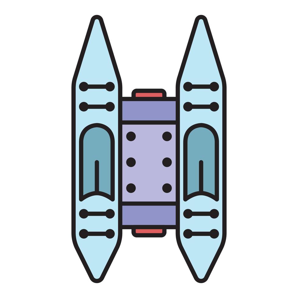 rafting barca icona colore schema vettore