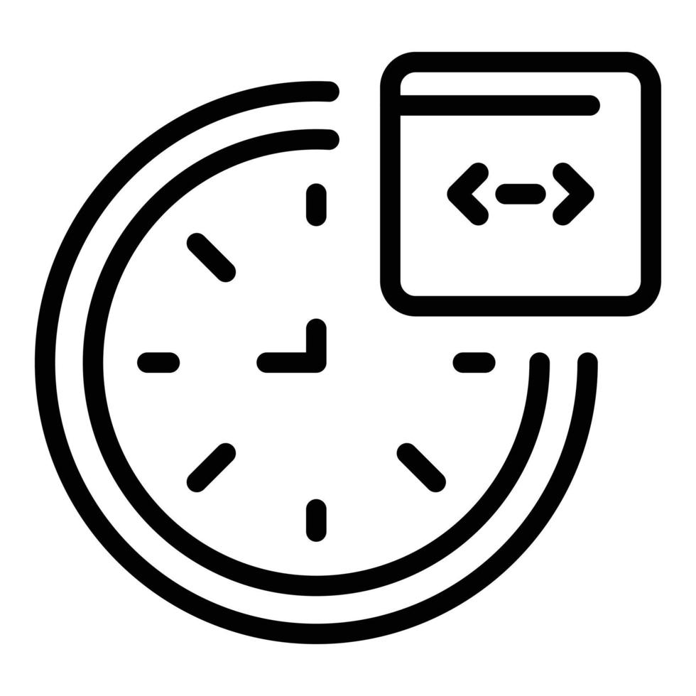 codice su il giro orologio icona, schema stile vettore