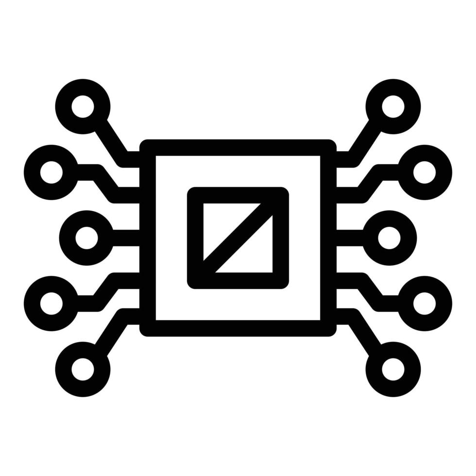 ai processore icona, schema stile vettore
