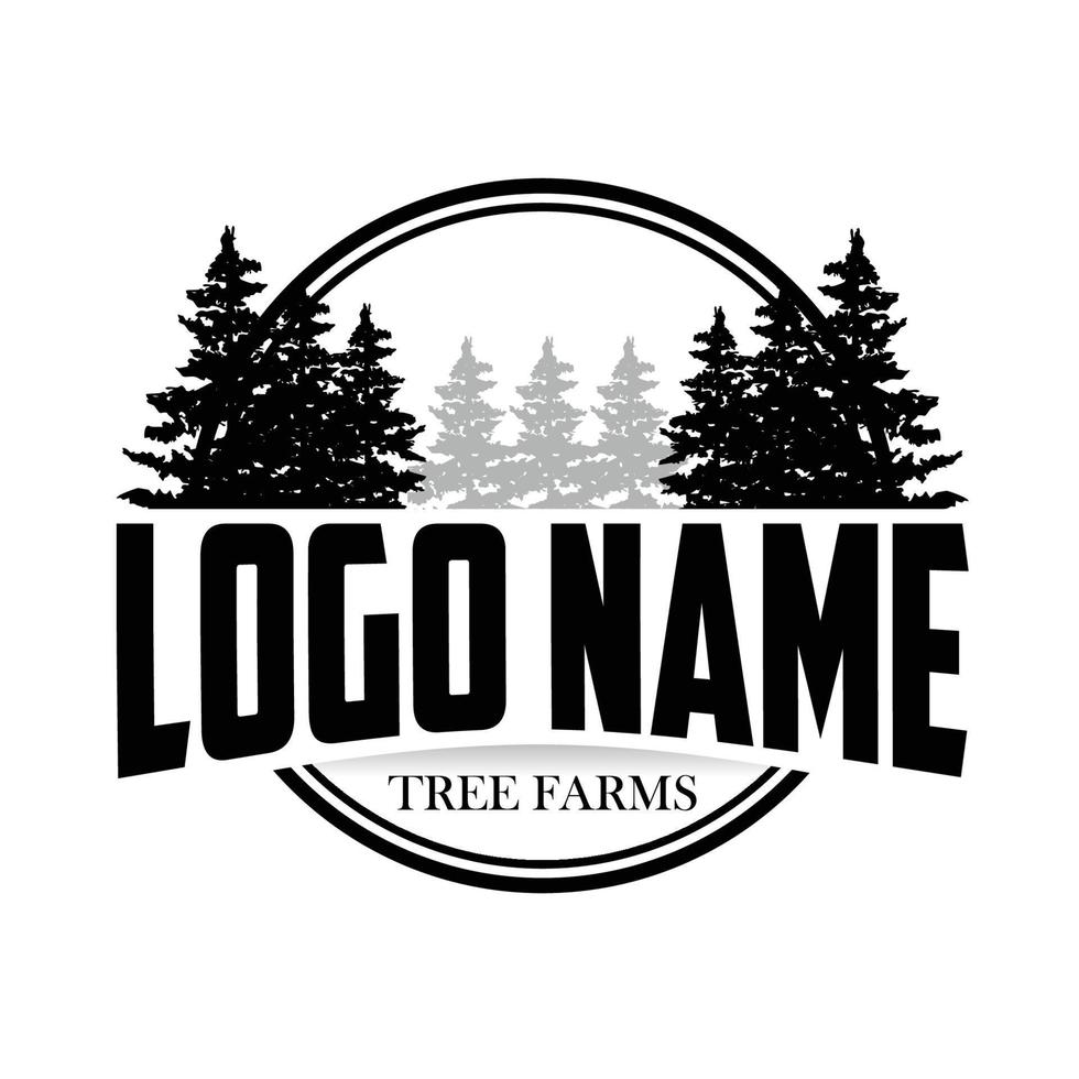 pino albero logo design modello vettore illustrazione su bianca sfondo