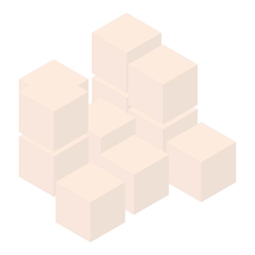 cipolla cubi icona, isometrico stile vettore