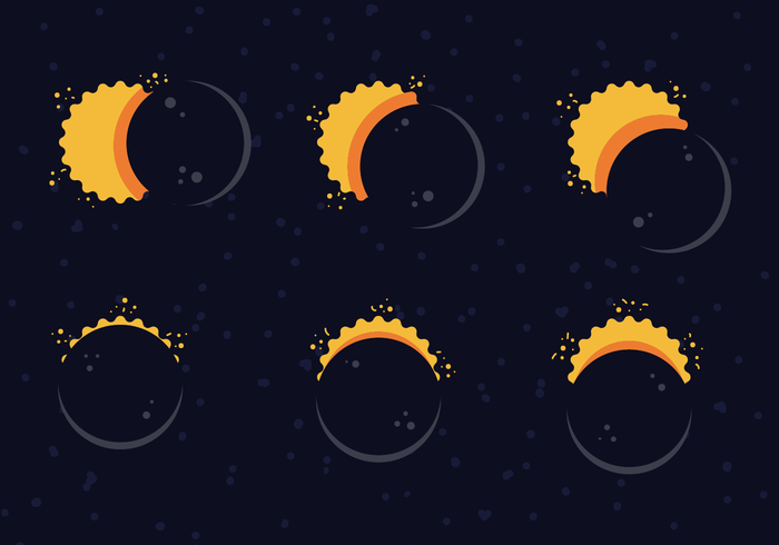 cartone animato di eclissi solare gratis vettore