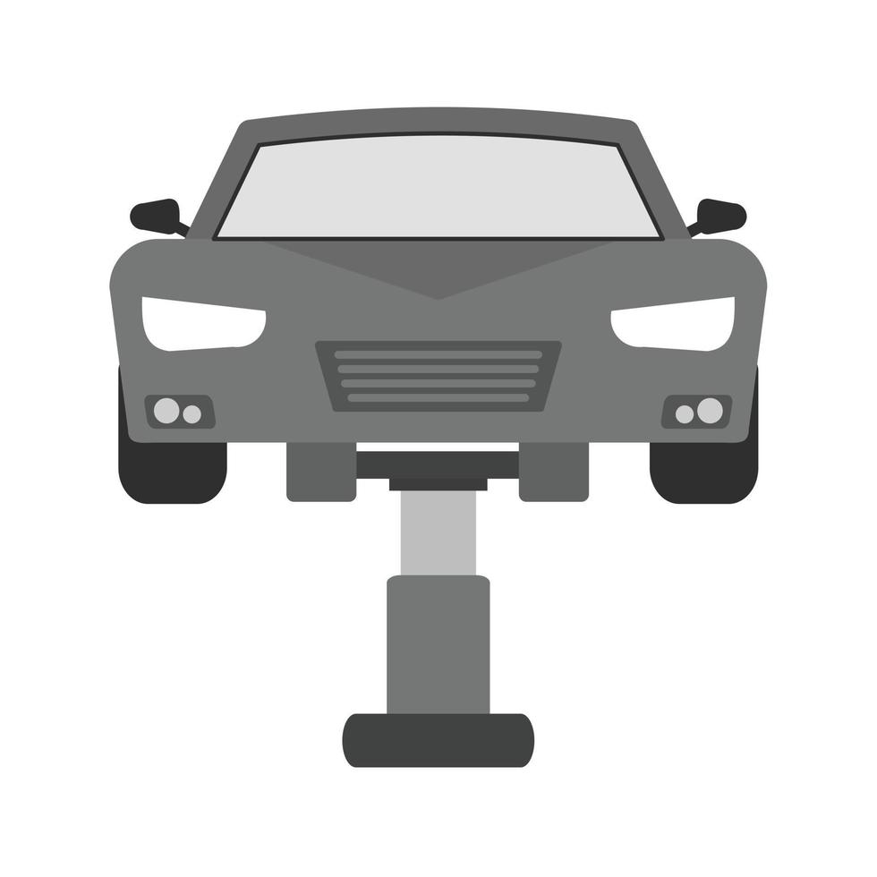 auto sollevatore piatto in scala di grigi icona vettore
