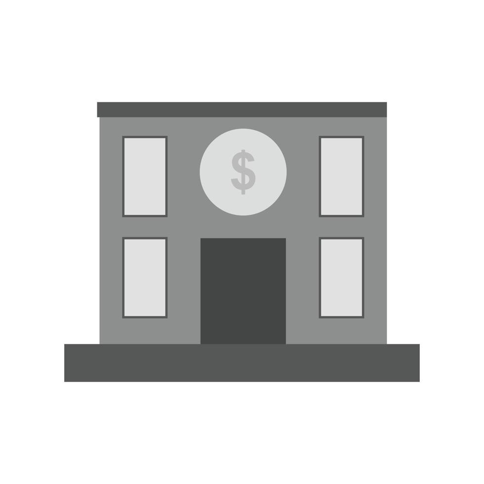 finanziario ufficio piatto in scala di grigi icona vettore