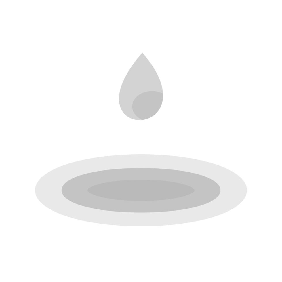 acqua gocciolina piatto in scala di grigi icona vettore