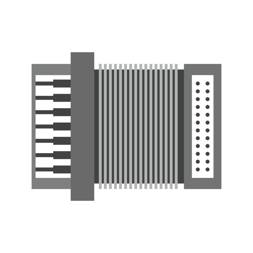 fisarmonica piatto in scala di grigi icona vettore
