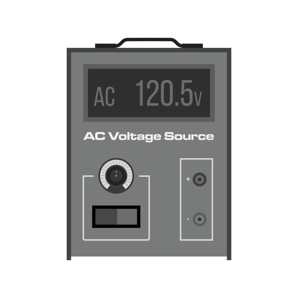 AC voltaggio fonte piatto in scala di grigi icona vettore
