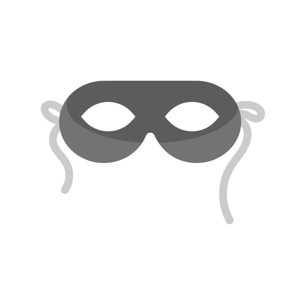 maschera piatto in scala di grigi icona vettore