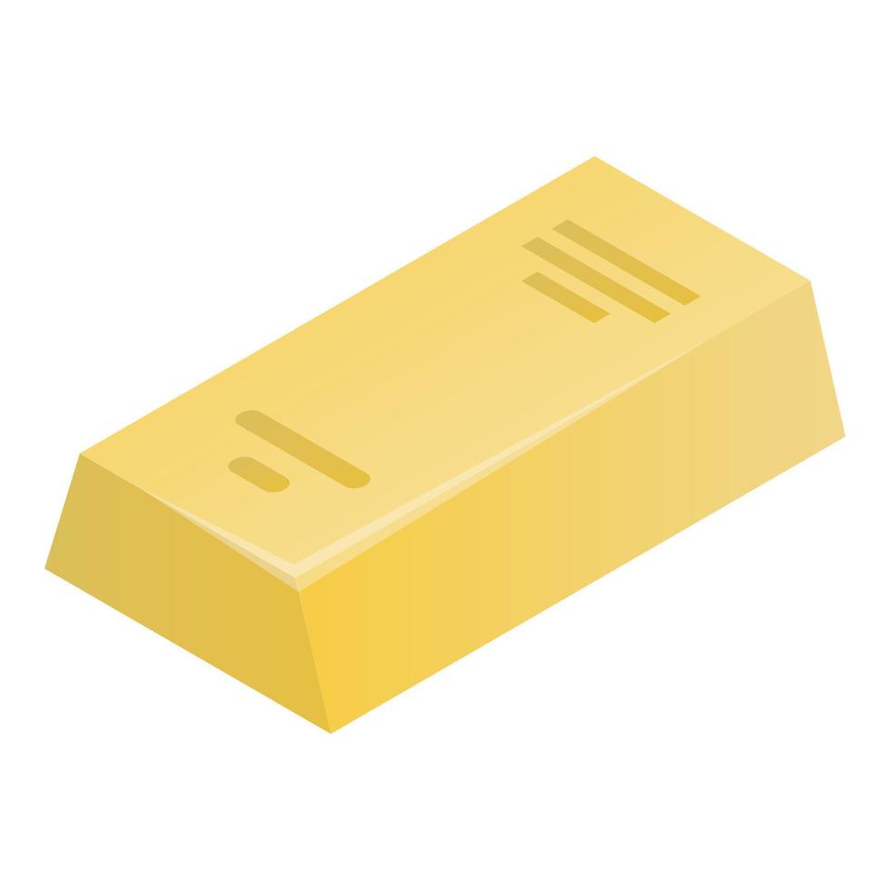 oro bar icona, isometrico stile vettore