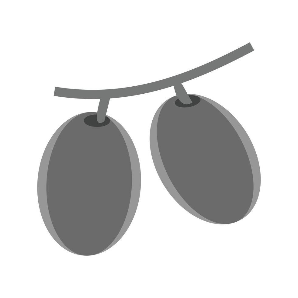 olive piatto in scala di grigi icona vettore