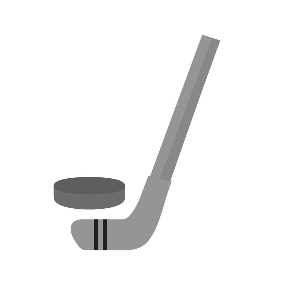 hockey piatto in scala di grigi icona vettore