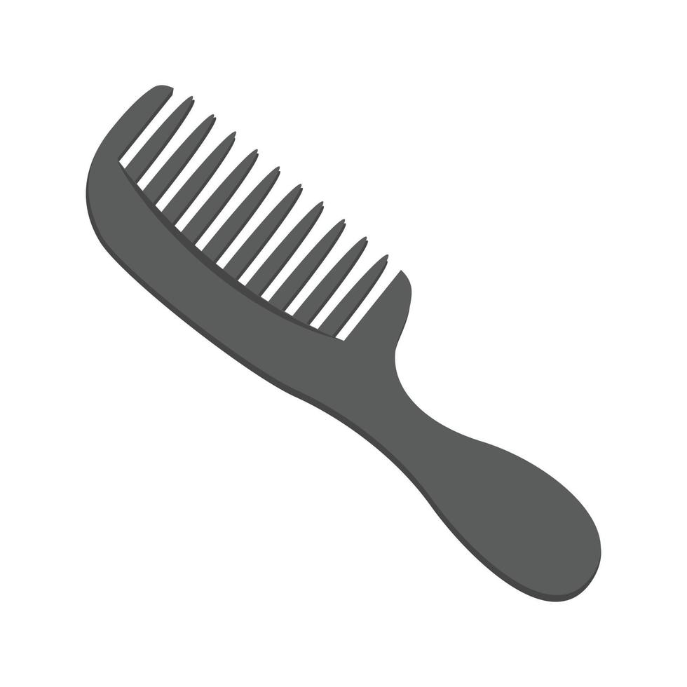 spazzola per capelli piatto in scala di grigi icona vettore