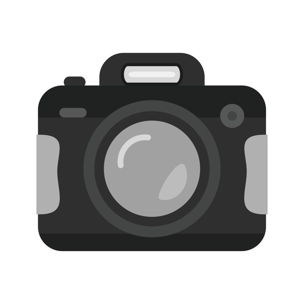 telecamera piatto in scala di grigi icona vettore