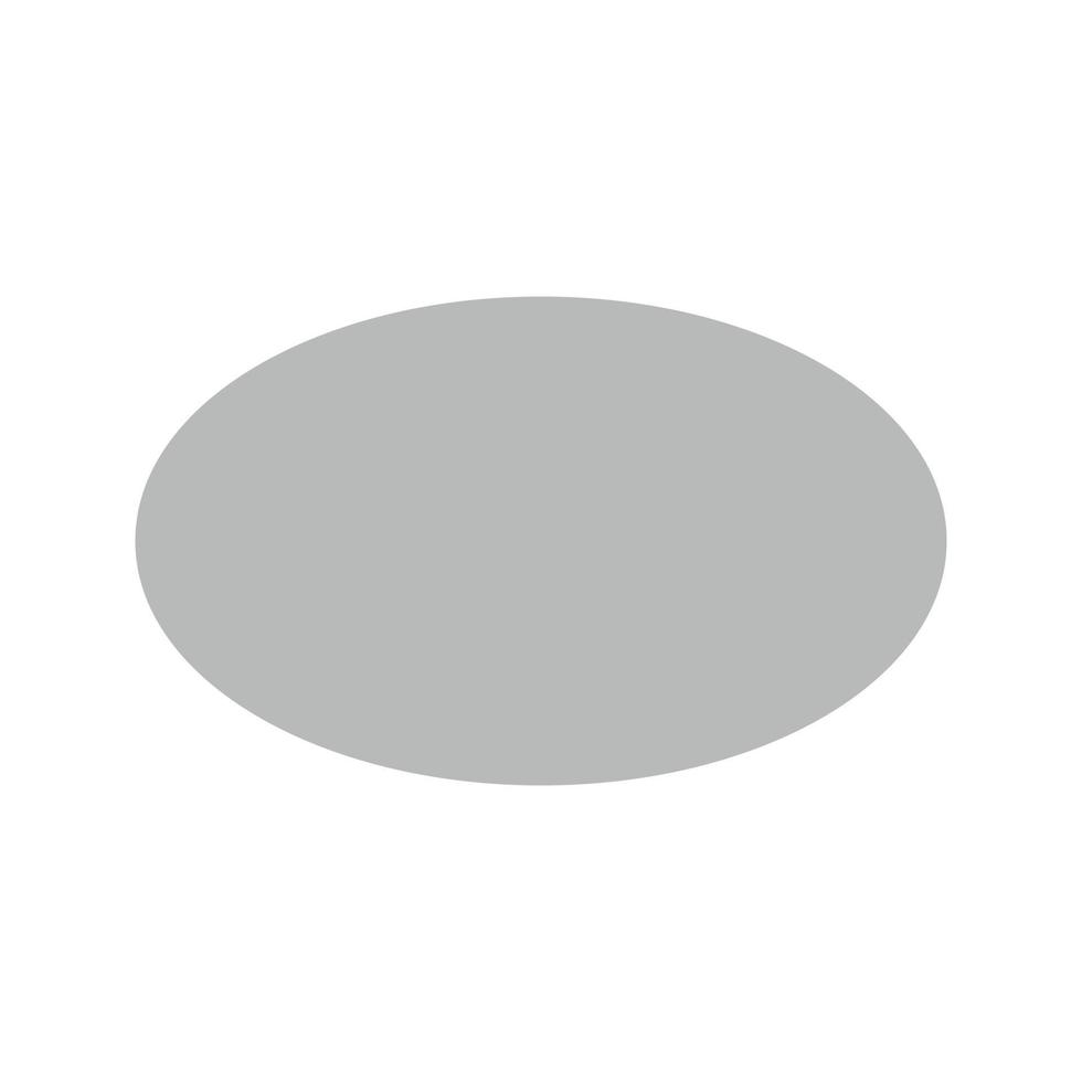 ovale piatto in scala di grigi icona vettore