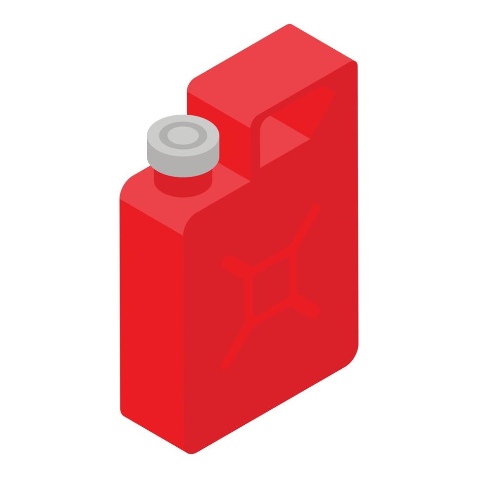 rosso scatola metallica icona, isometrico stile vettore