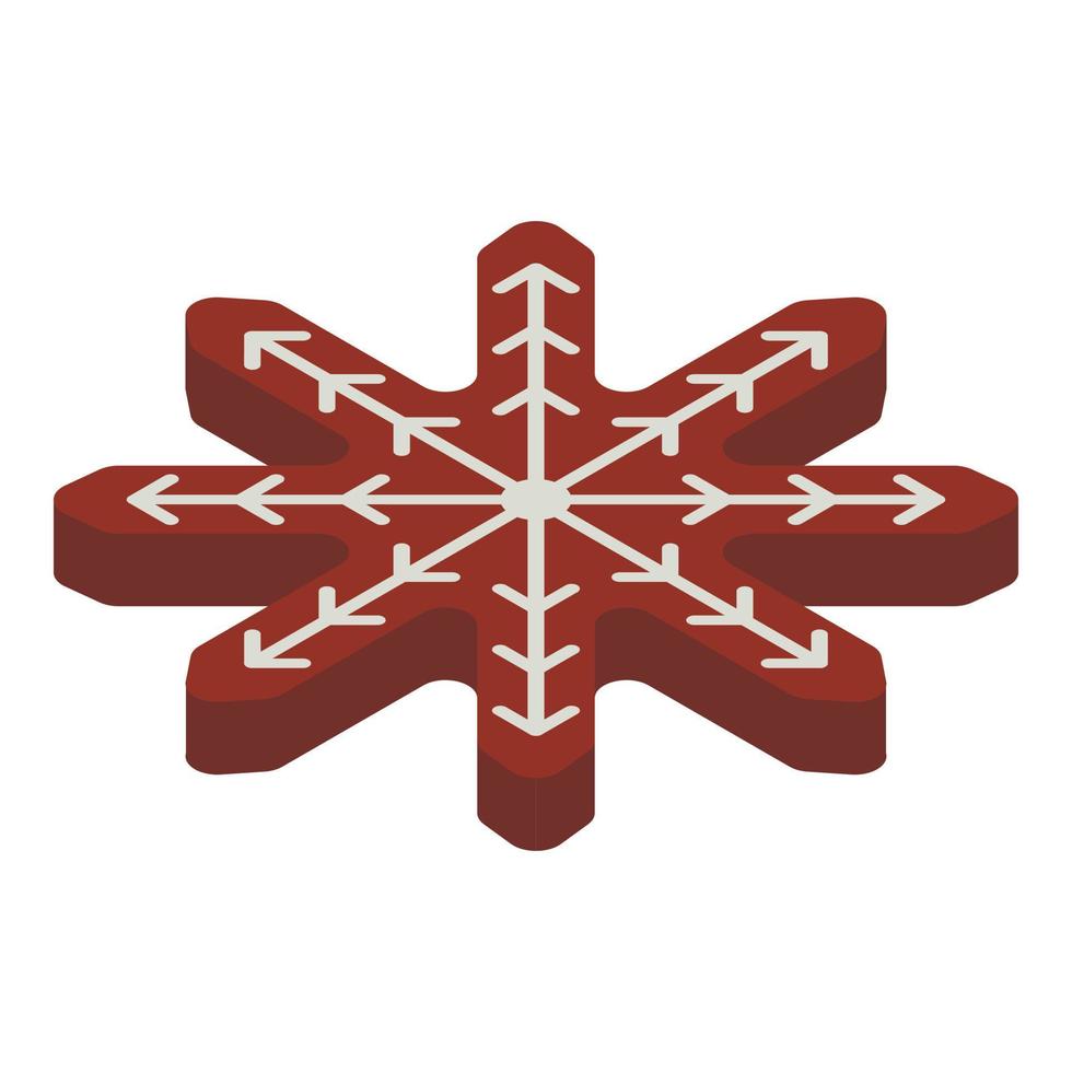 Pan di zenzero fiocco di neve icona, isometrico stile vettore