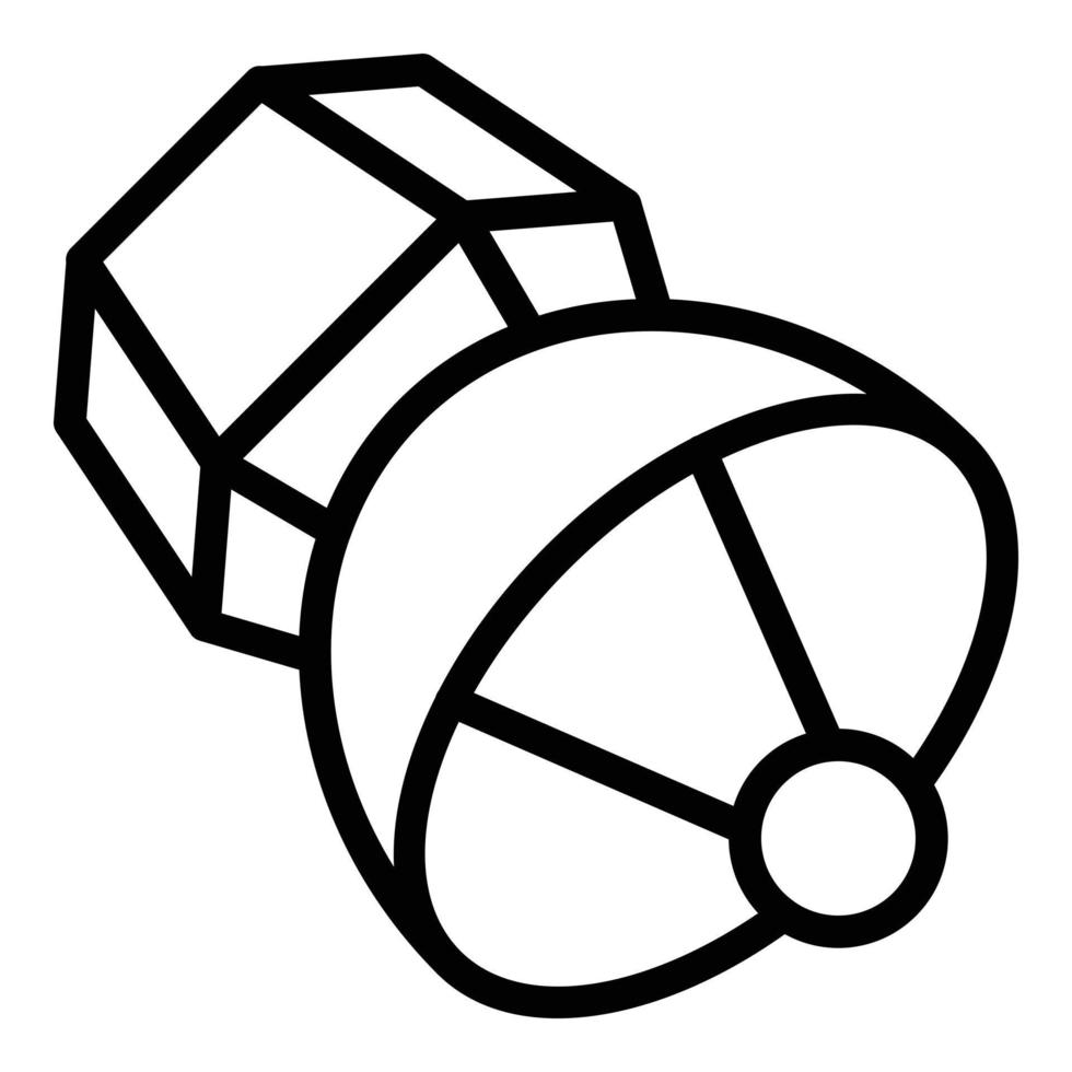orbita satellitare icona, schema stile vettore