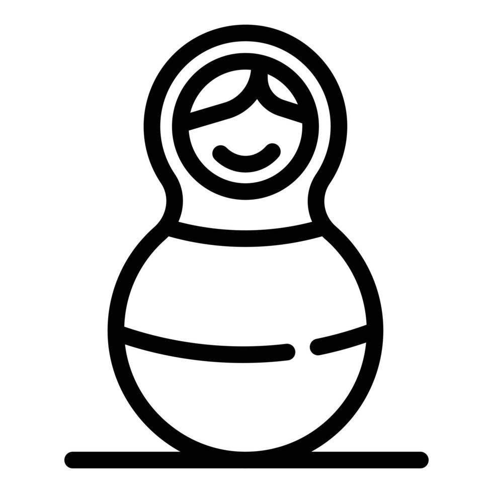 matrioska Bambola icona, schema stile vettore