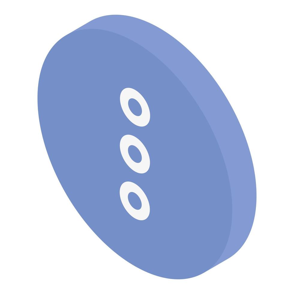 tre punti cerchio icona, isometrico stile vettore