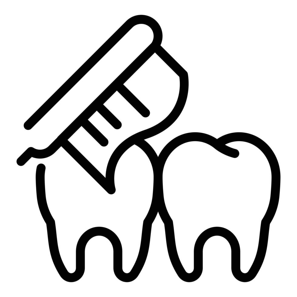 denti pulizia icona, schema stile vettore