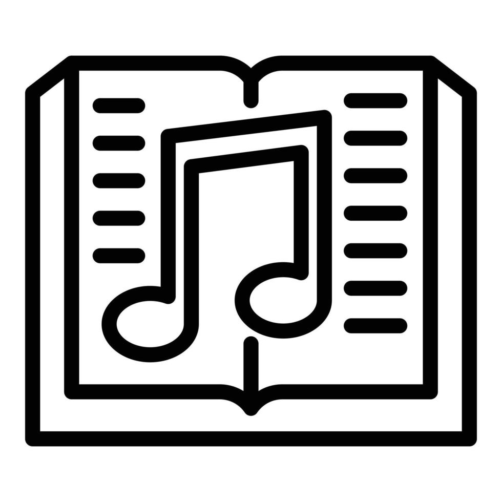 libro e musicale Nota icona, schema stile vettore