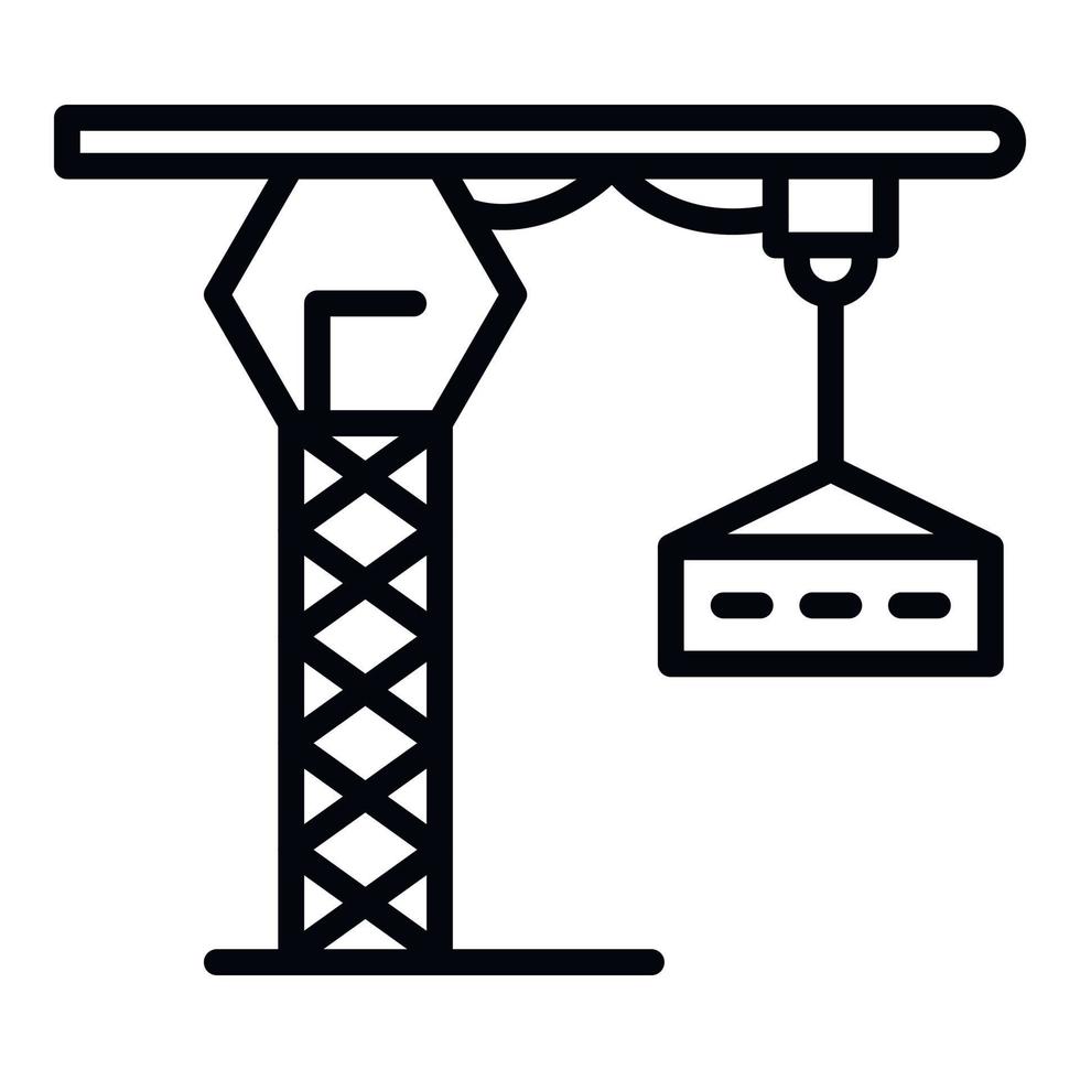 sollevamento gru icona, schema stile vettore