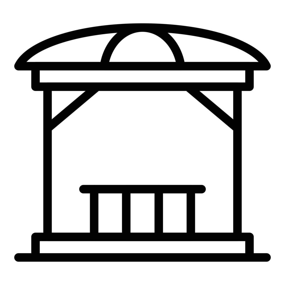 gazebo struttura icona, schema stile vettore