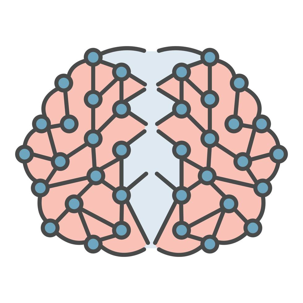 artificiale cervello icona colore schema vettore