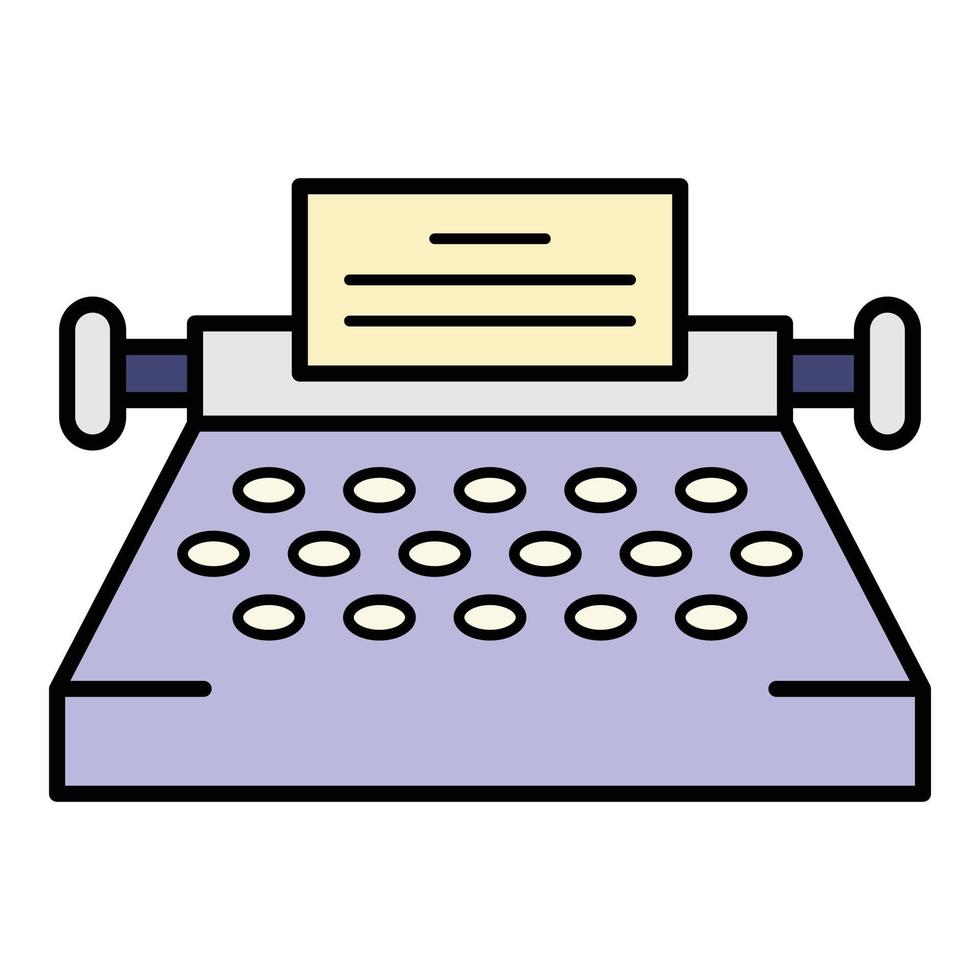 Vintage ▾ macchina da scrivere icona colore schema vettore