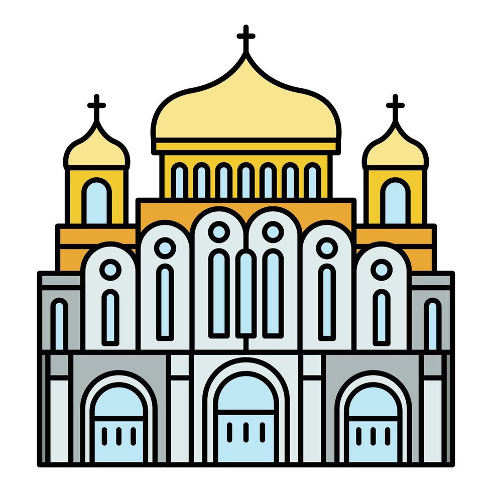 Cattedrale tempio icona colore schema vettore