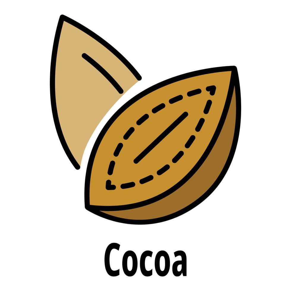 cacao Noce icona colore schema vettore