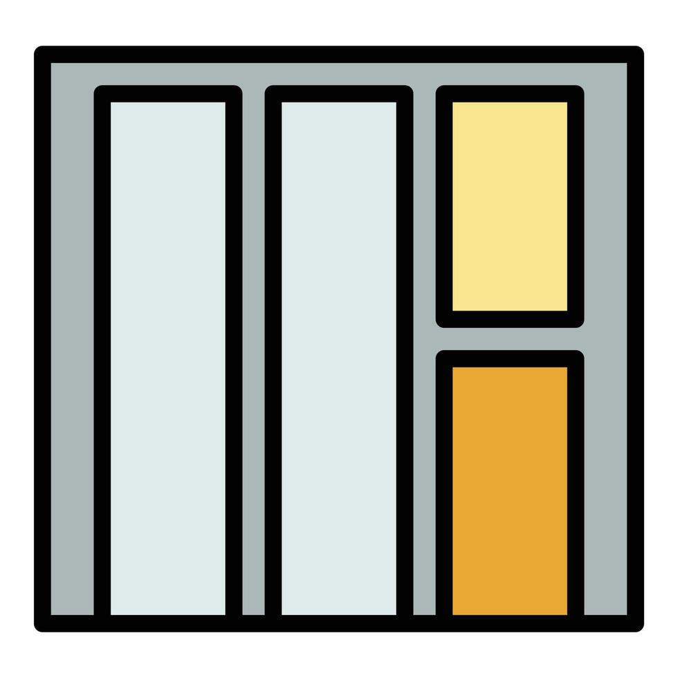 costruzione finestra icona colore schema vettore