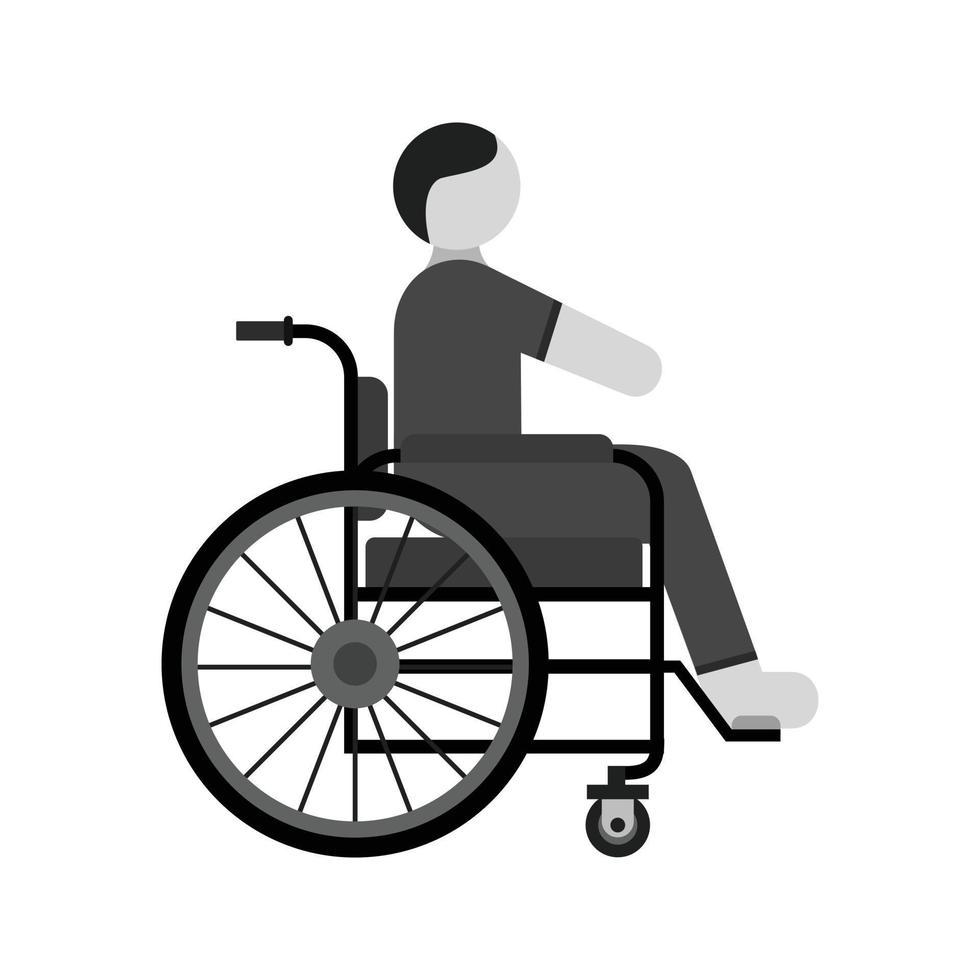 Disabilitato persona piatto in scala di grigi icona vettore