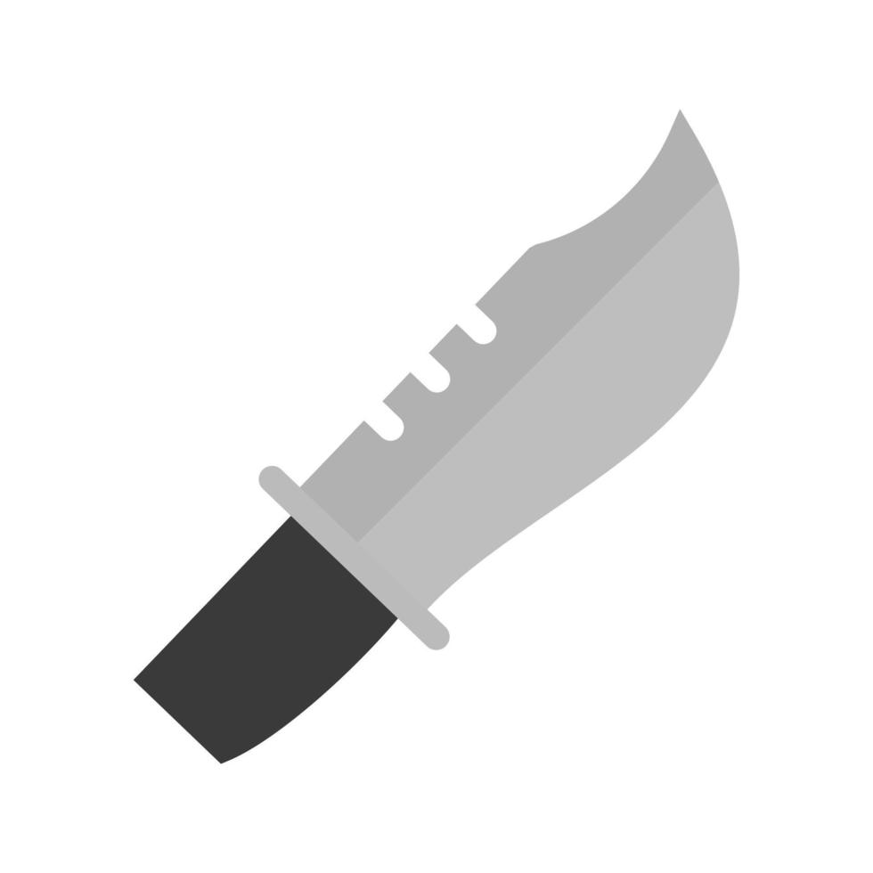coltello piatto in scala di grigi icona vettore
