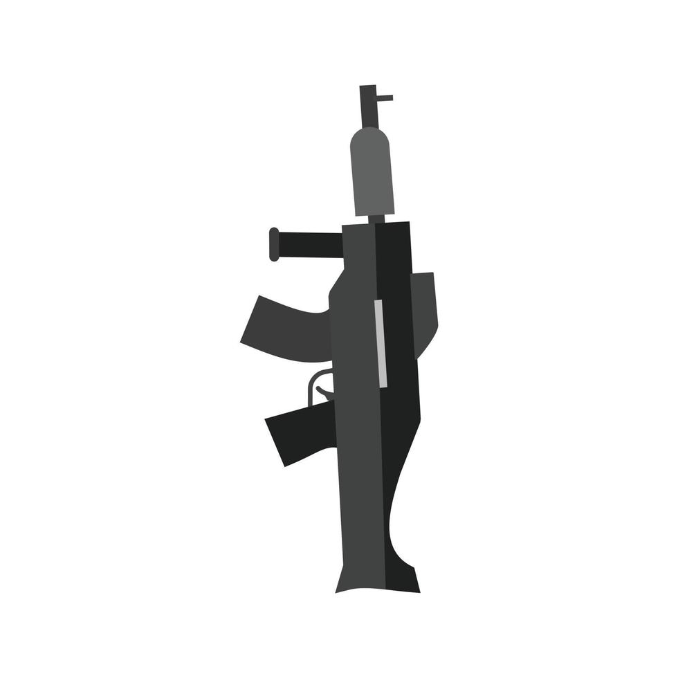 pistola piatto in scala di grigi icona vettore