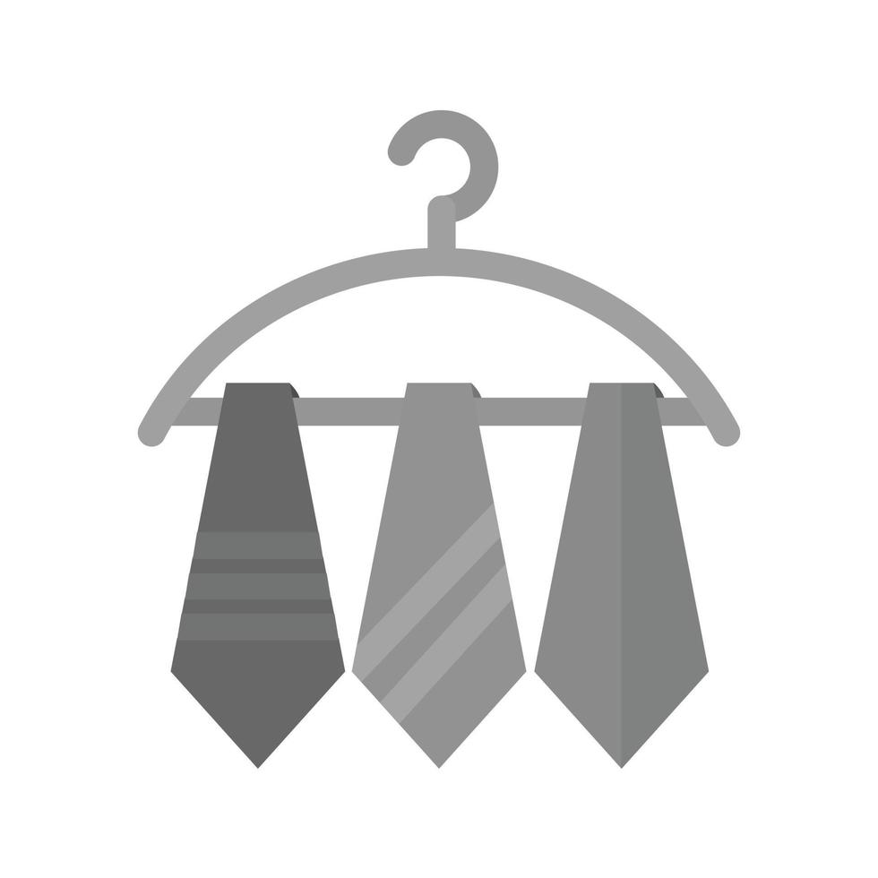 tre cravatte piatto in scala di grigi icona vettore
