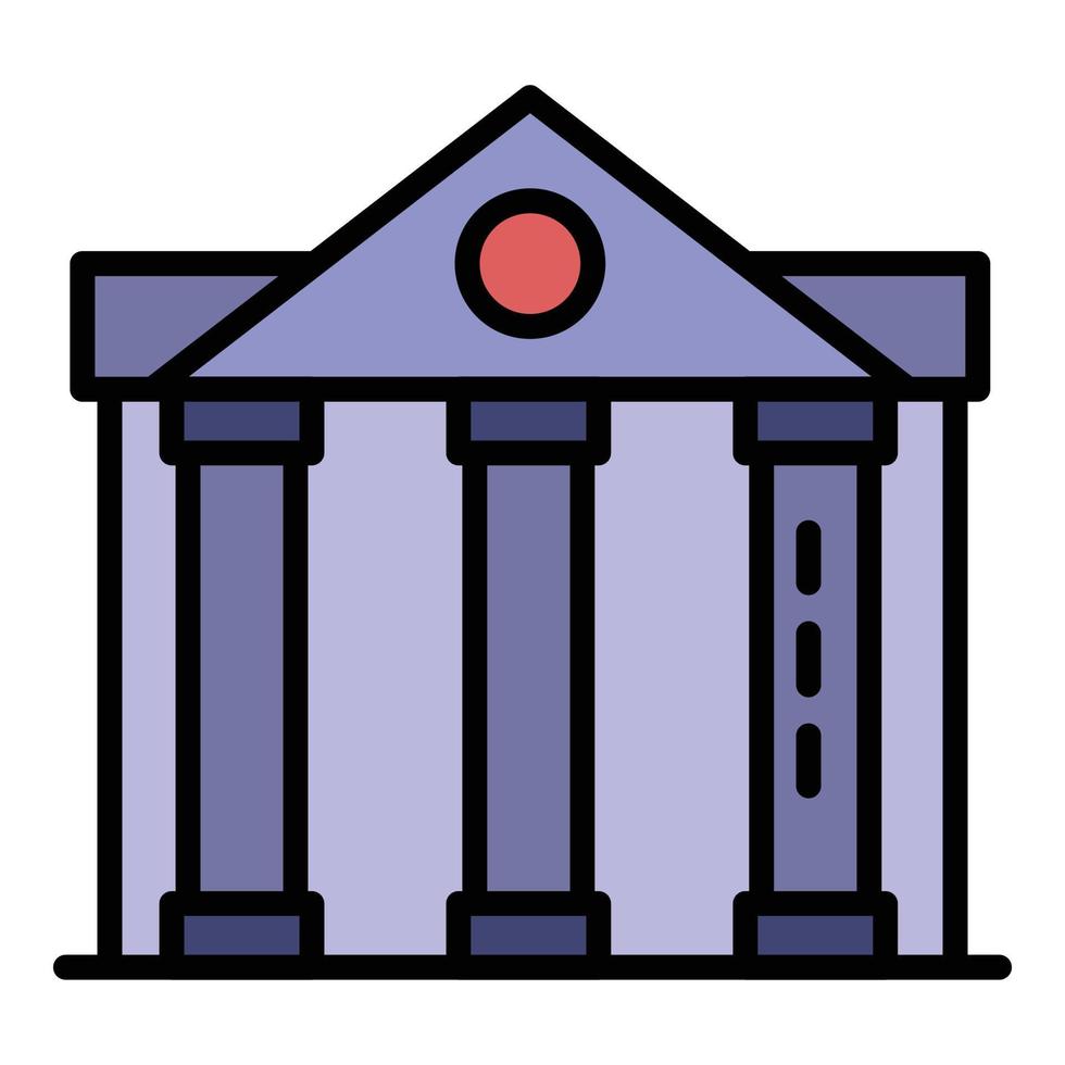 colonna palazzo di giustizia icona colore schema vettore
