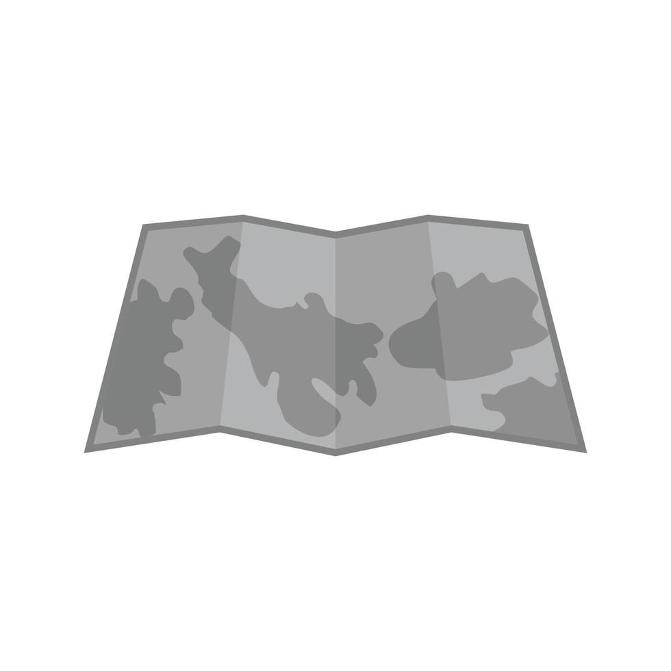 pirata carta geografica piatto in scala di grigi icona vettore
