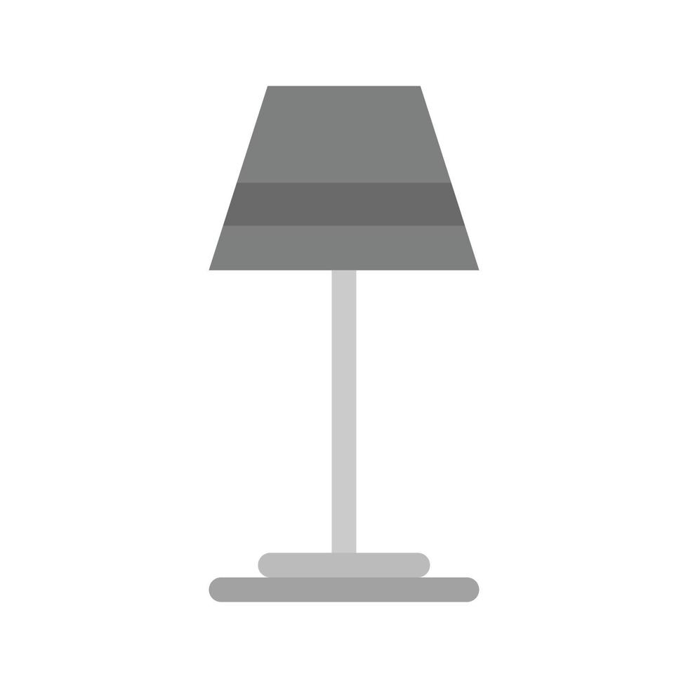 lampada piatto in scala di grigi icona vettore