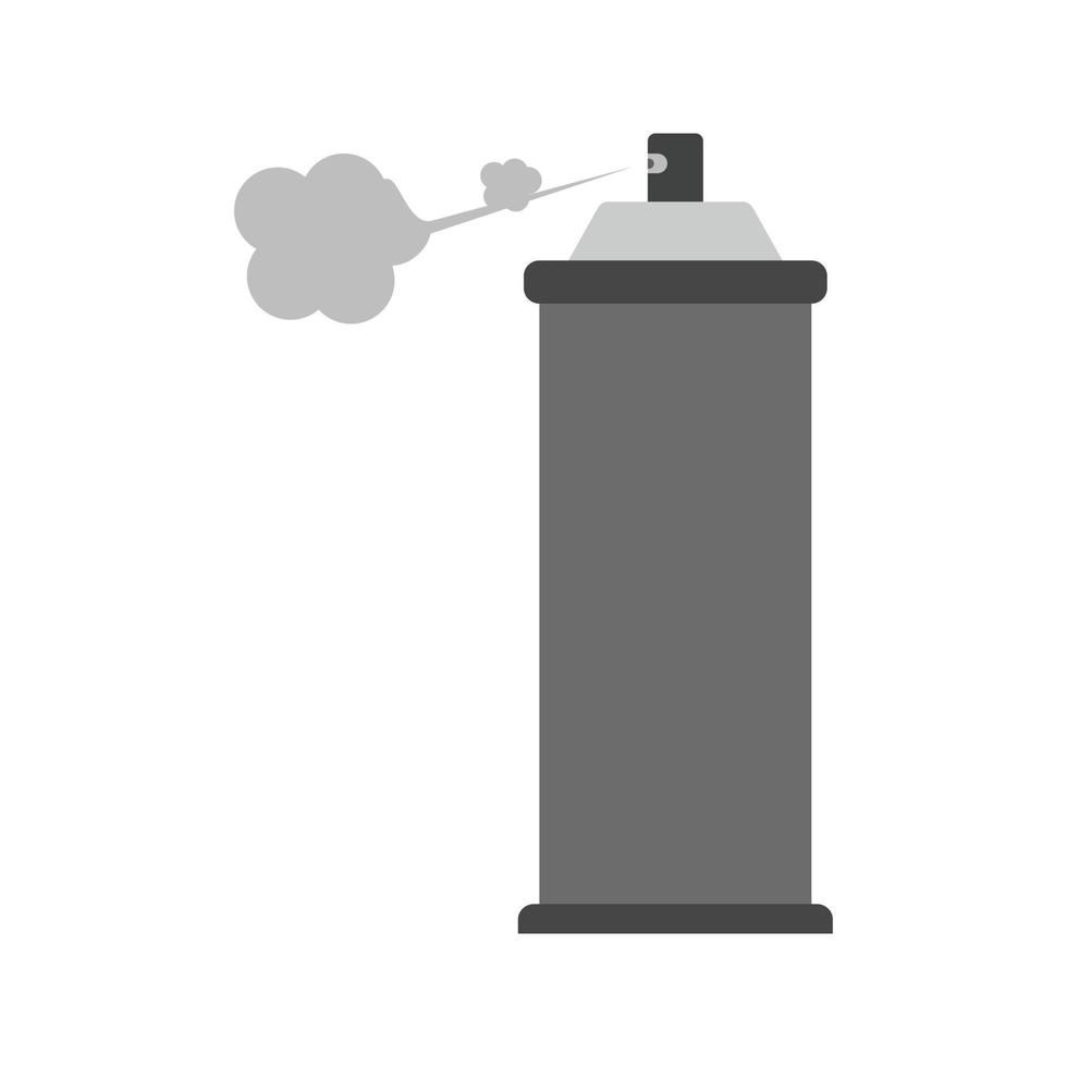 spray piatto in scala di grigi icona vettore